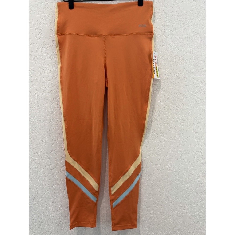 Fit2Run F2R Tempo Tight Women's Colorblock Leggings S Orange Quick Dry